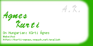 agnes kurti business card